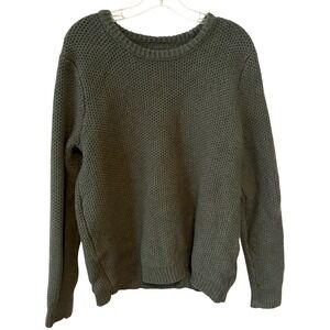 Outerknown Men's Green Wool Cotton Blend Textured Sweater in Size XL